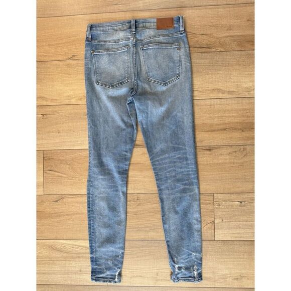 Madewell Jeans 9" High Rise Skinny Womens Size 29 Blue Denim Stretch Distressed - Picture 4 of 4